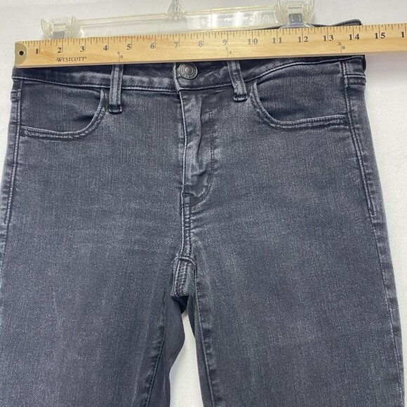 American Eagle Jegging Mid-Rise Ripped Skinny Jeans Women 6R Black Dark Wash - Picture 9 of 16